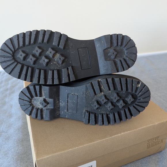 Steve Madden Women's Black Combat Boots - Picture 6 of 9